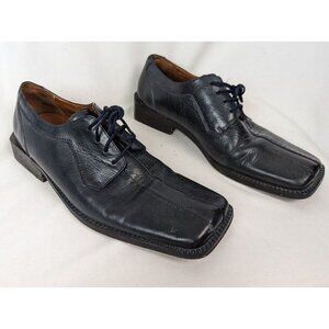 Fratelli Footwear Men's 8.5 Square Toe Blue Leather Lace Dress Shoes Career